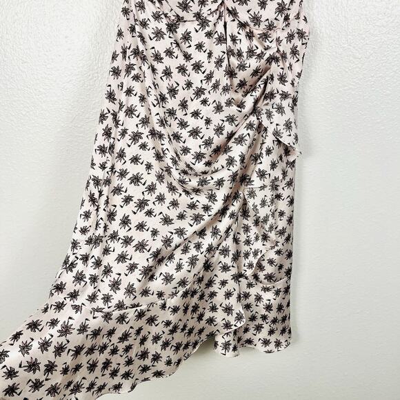 NWOT Maje Size 36/US 4 Palm Tree Print Ruffled Short Puff Sleeve Dress - Picture 5 of 8